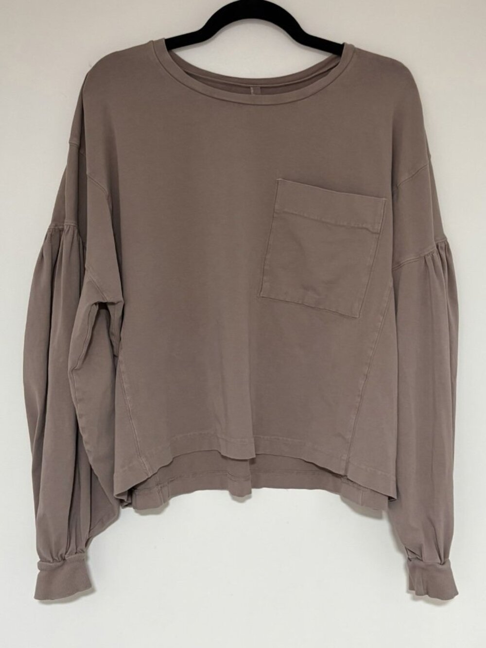 FP Movement For The Win Women’s Taupe Jersey Long Sleeve Relaxed Fit Top Sz XL